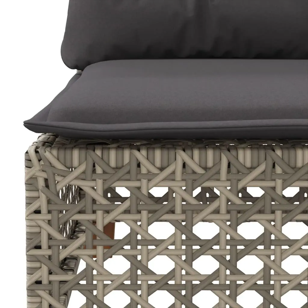 Garden Sofa Set Modular Outdoor Furniture 6 Piece Grey Poly Rattan Patio Seating