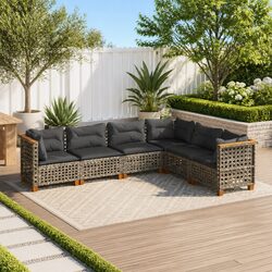 Comfortable 6 Piece Garden Sofa Set for Outdoor Use