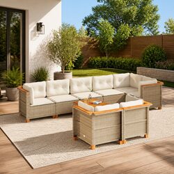 Comfort and Value: Beige 9 Piece Garden Sofa Set