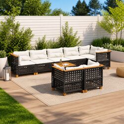 Comfortable 9 Piece Outdoor Furniture Sofa Set