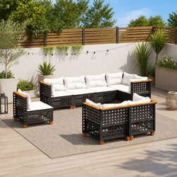 Warm and Inviting 8-Piece Garden Sofa Set in Black