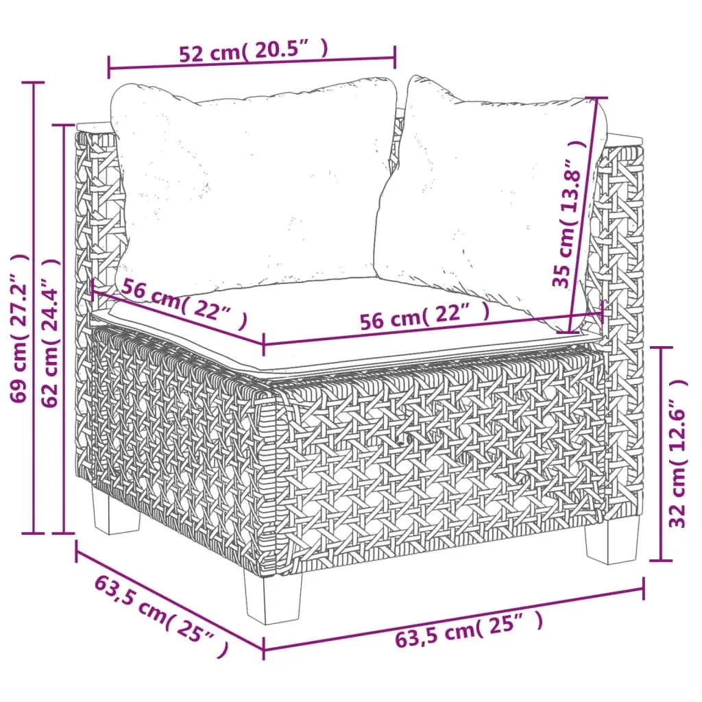 Garden Sofa Set Outdoor Furniture 8 Piece Black