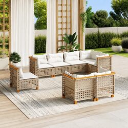 Comfortable 8 Piece Garden Sofa Set for Outdoor Use
