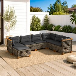 Comfortable and Reliable 7 Piece Grey Outdoor Sofa Set