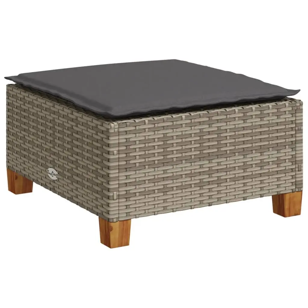 Garden Sofa Set 8 Piece Outdoor Furniture Grey Poly Rattan with Cushions