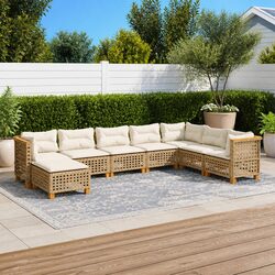 Comfortable 8-Piece Garden Sofa Set with Removable Covers