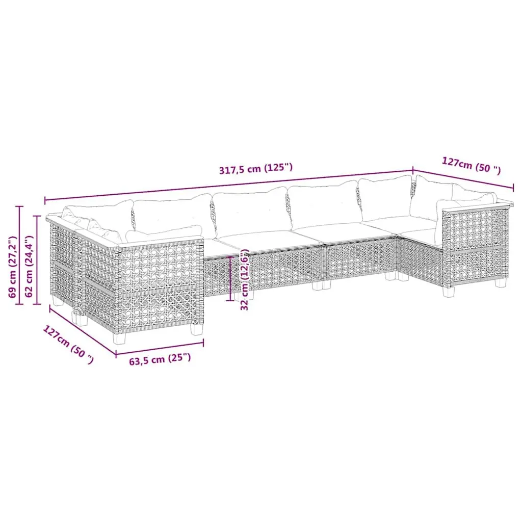 7-Piece Outdoor Sofa Set with Easy Maintenance