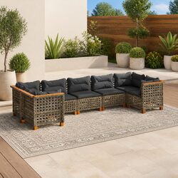 Comfortable and Practical 7 Piece Grey Sofa Set