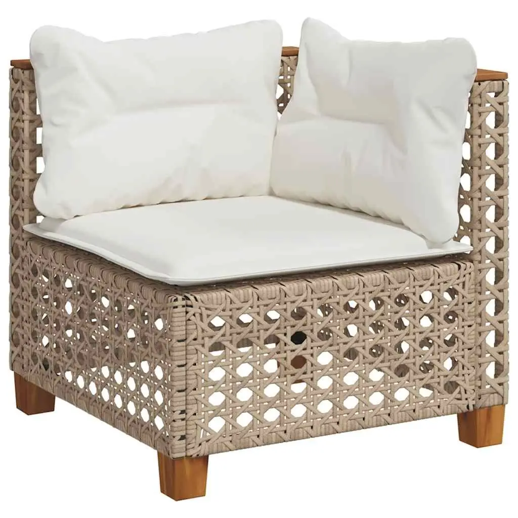 Outdoor Garden Sofa Set 9 Piece Modular Patio Furniture with Cushions Beige
