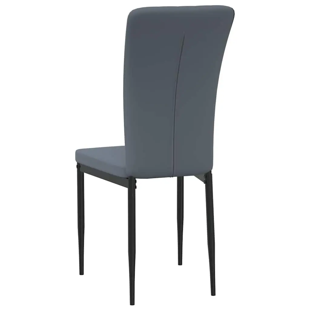 Dining Chairs Set of 4 Velvet Padded Backrest Iron Frame Grey