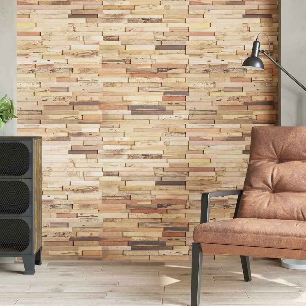 Wall Cladding Panels Teak Wood Decorative Wall Covering Rustic 10 Piece