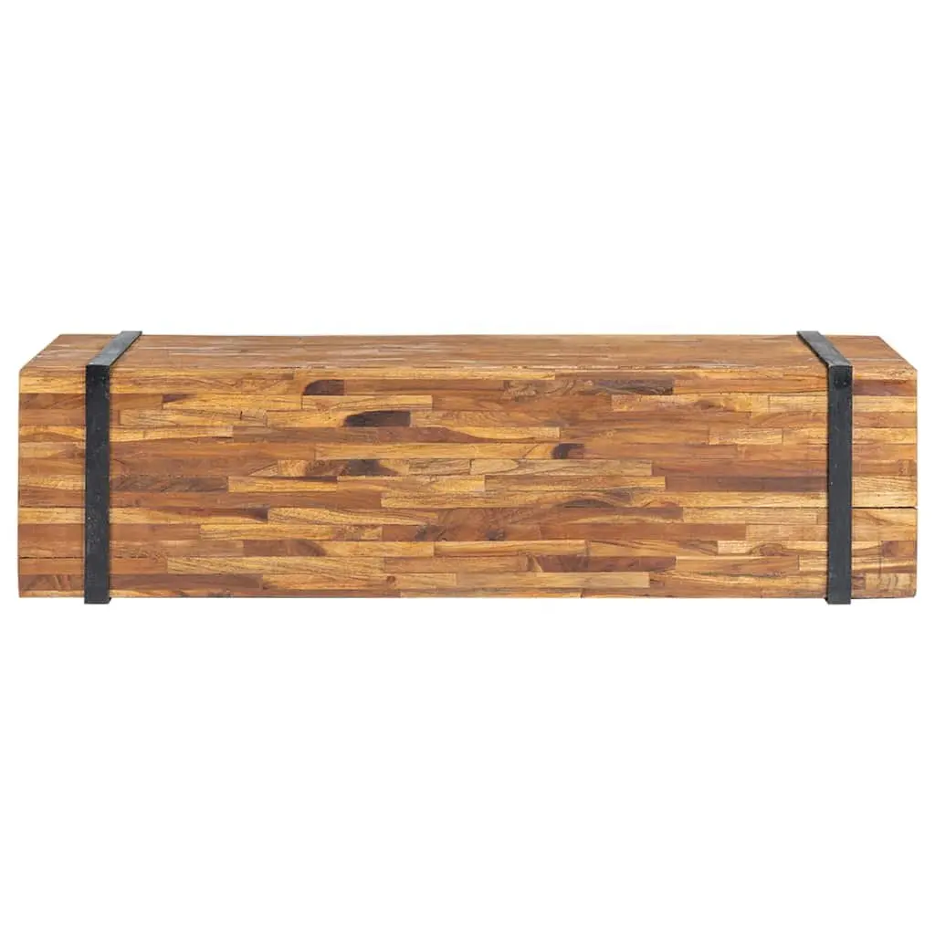 TV Stand Industrial Style Living Room Storage Unit 110x30x32.5cm Solid Teak Wood Brown