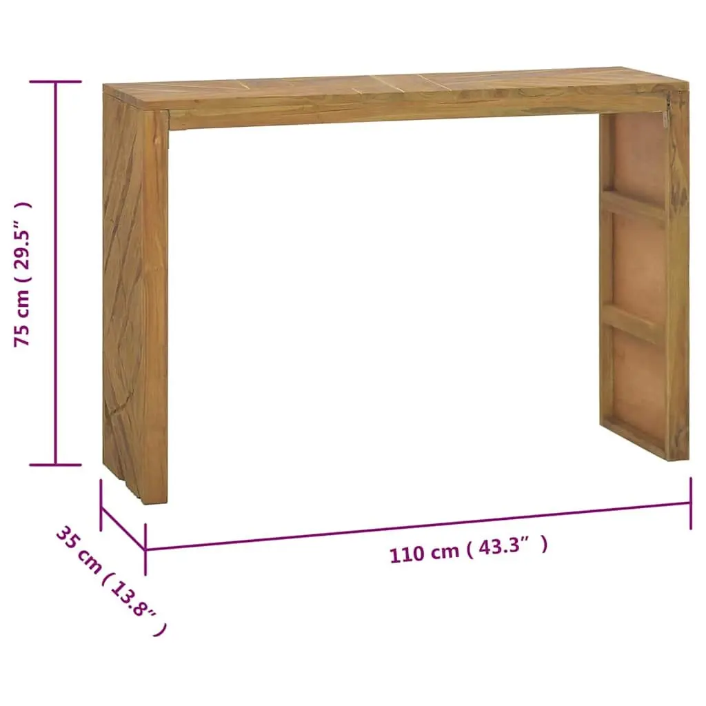 Console Table 110x35x75cm Teak Wood End Table Accent Sideboard Living Room