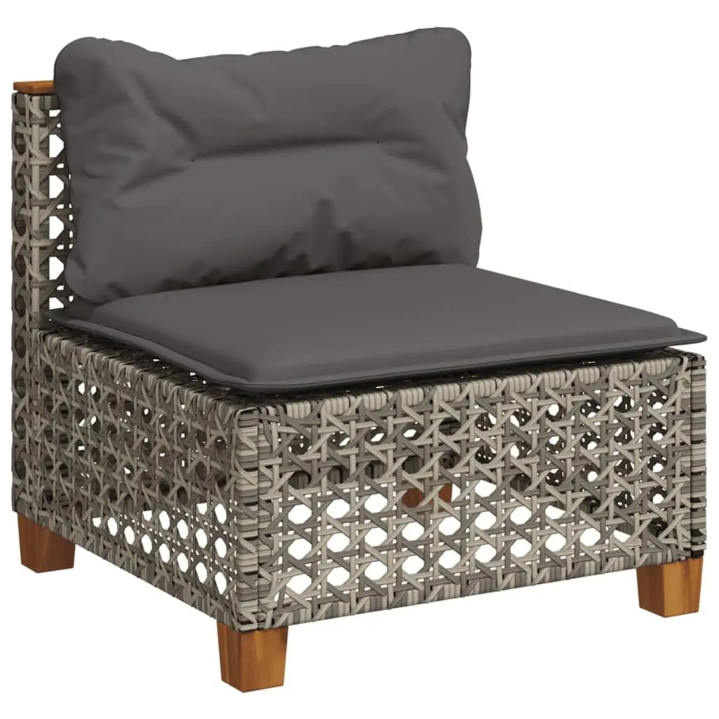 Garden Sofa Set Modular Outdoor Furniture 10 Piece Grey Poly Rattan Cushions