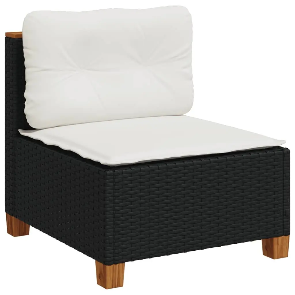 10 Piece Black Garden Sofa Set