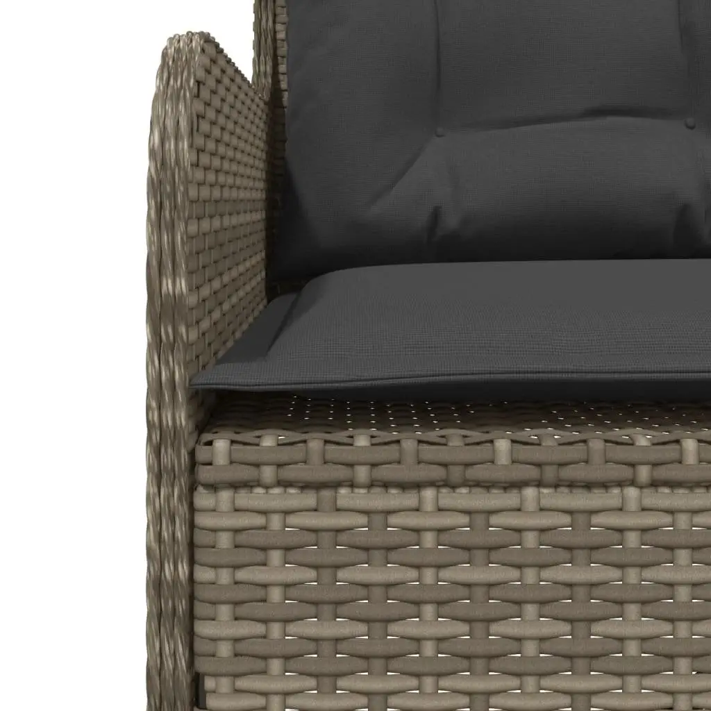 Garden Sofa Set 2 Piece Outdoor Furniture Grey Poly Rattan Patio Lounge Cushions