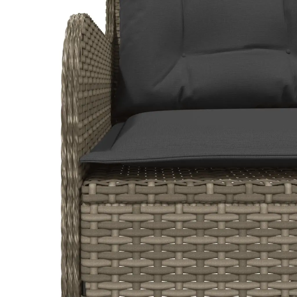 Garden Sofa Set 2 Piece Outdoor Furniture Grey PE Rattan with Cushions