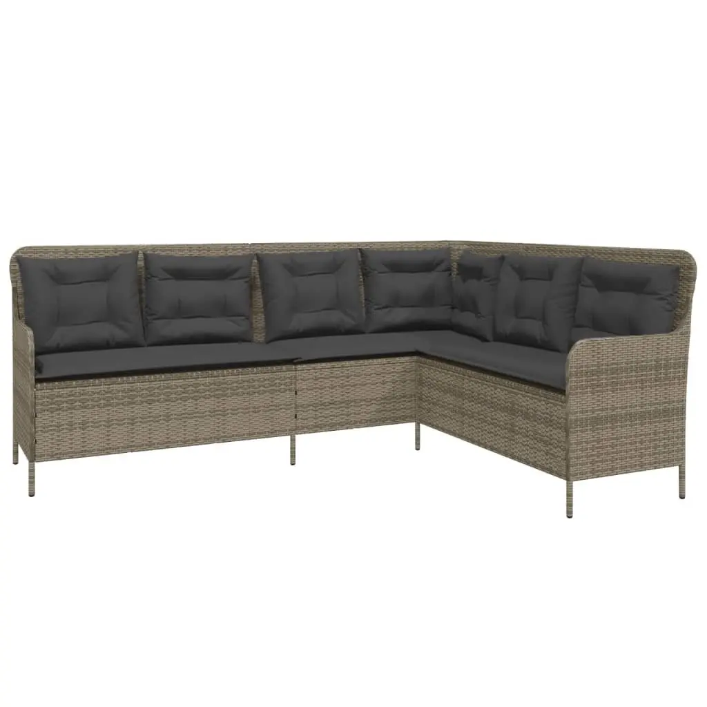 Grey Poly Rattan Garden Sofa Set for Outdoor Use