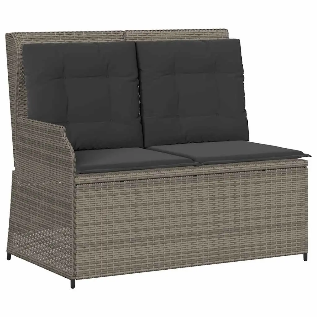 3 Piece Garden Lounge Set Outdoor Furniture Grey Poly Rattan Cushions Table