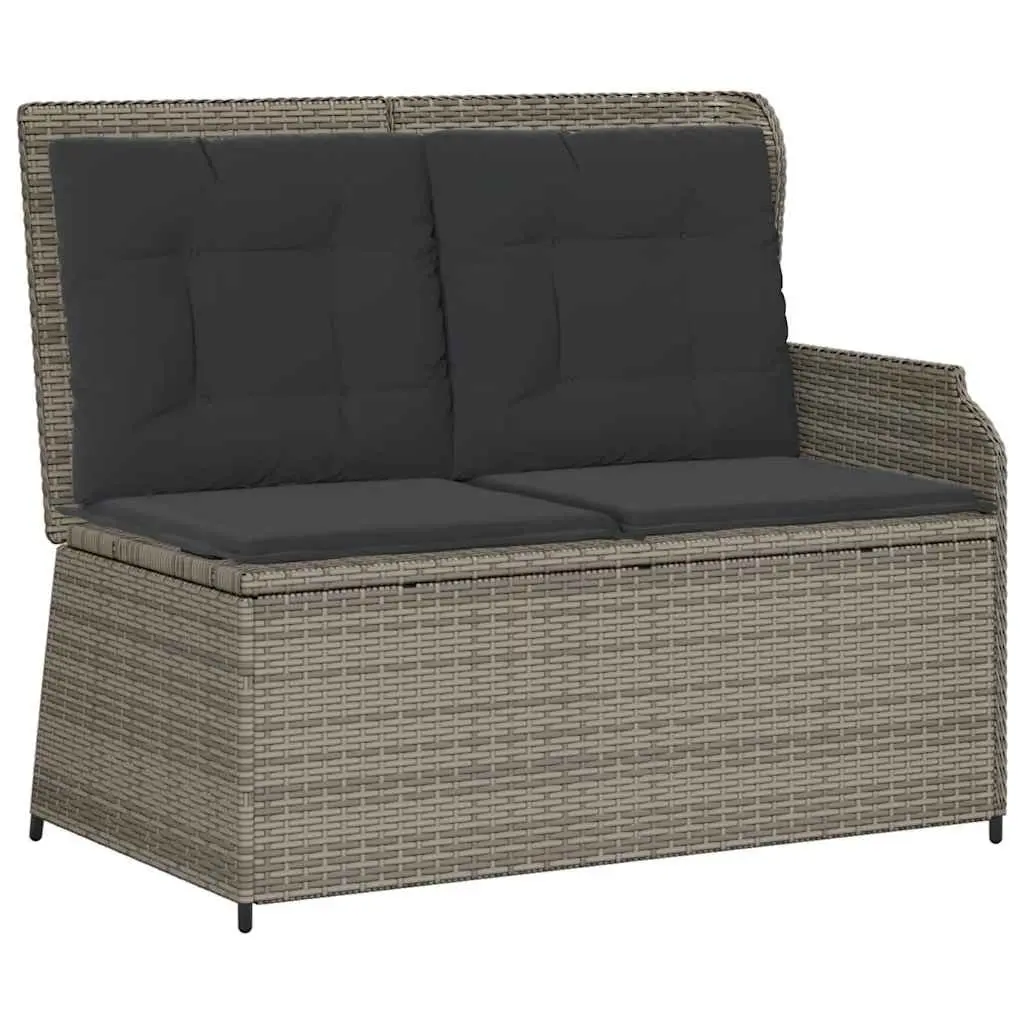 3 Piece Garden Lounge Set Outdoor Furniture Grey Poly Rattan Cushions Table