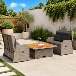 Comfortable 3-Piece Garden Lounge Set with Cushions