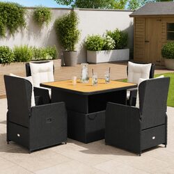Value-Driven 5 Piece Black Outdoor Dining Set
