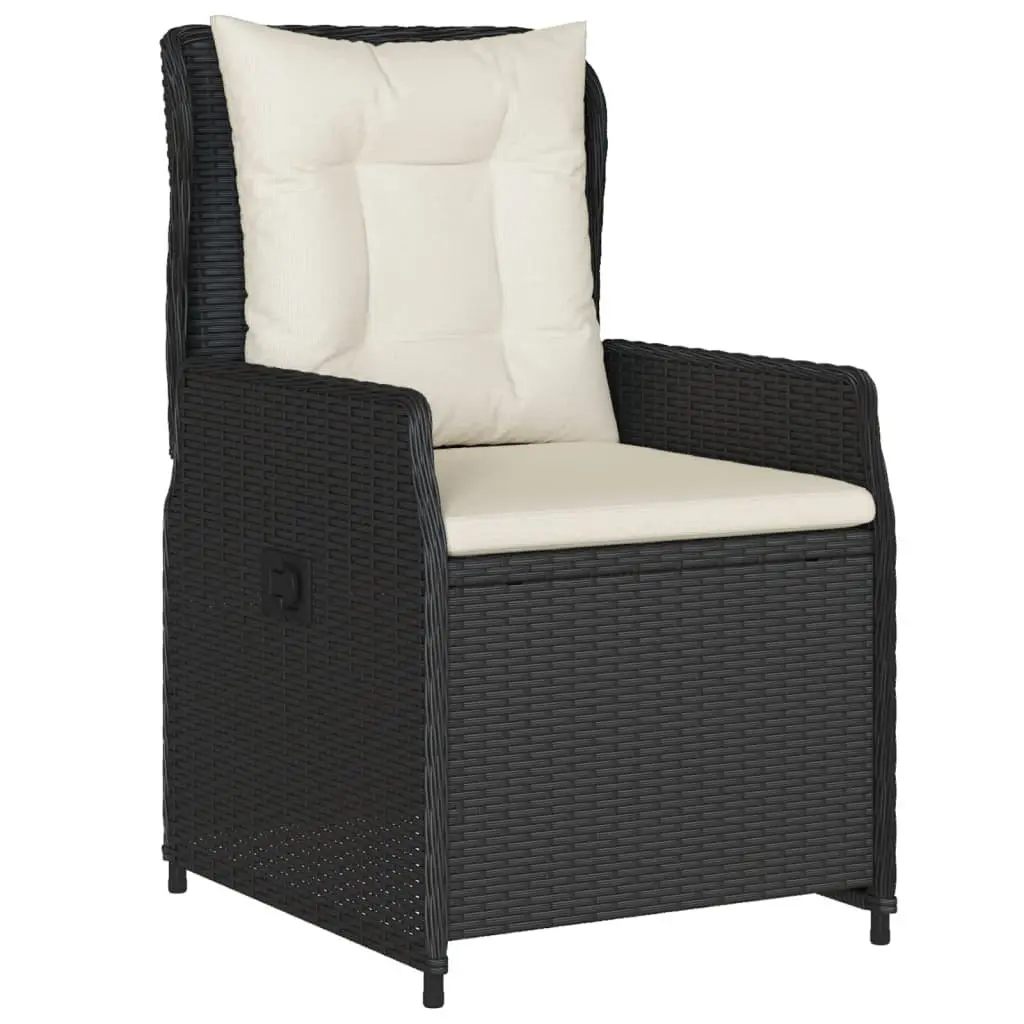 Garden Dining Set 7 Piece Outdoor Patio Furniture Black Poly Rattan