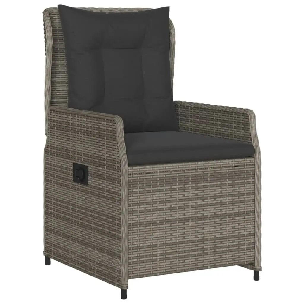 Outdoor Furniture Set 7 Piece Patio Dining Grey Cushions Rattan Table