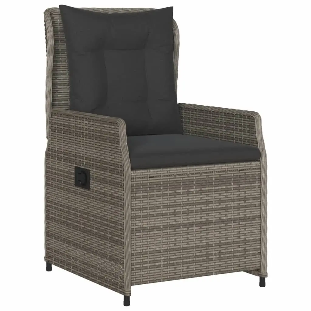 Garden Dining Set 3 Piece Outdoor Furniture Patio Table Chairs Grey