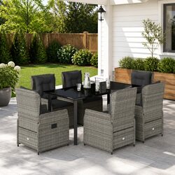 Comfortable and Durable 7 Piece Grey Outdoor Dining Set
