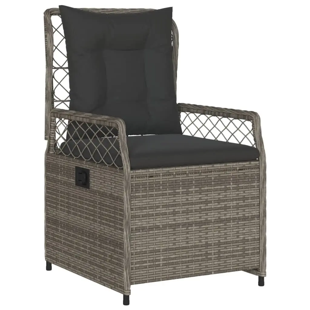 Garden Dining Set 5 Piece Outdoor Furniture Grey Poly Rattan with Cushions
