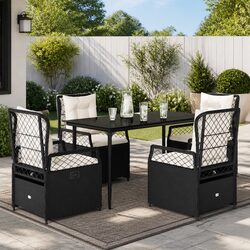 Comfortable 5 Piece Garden Dining Set with Value