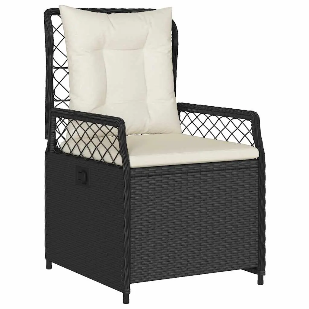 Garden Dining Set 5 Piece Black Outdoor Furniture with Cushions