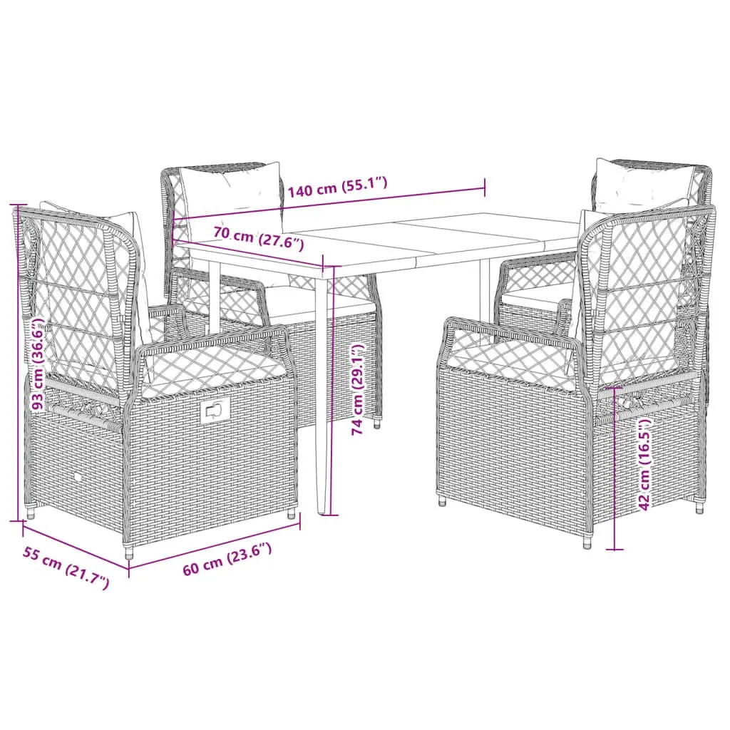 5 Piece Outdoor Dining Set