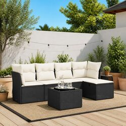 Reliable 6-Piece Black Garden Sofa Set