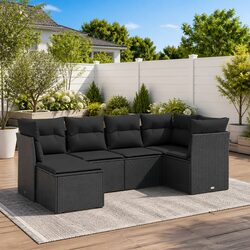 Practical 6-Piece Garden Sofa Set with Removable Cushions