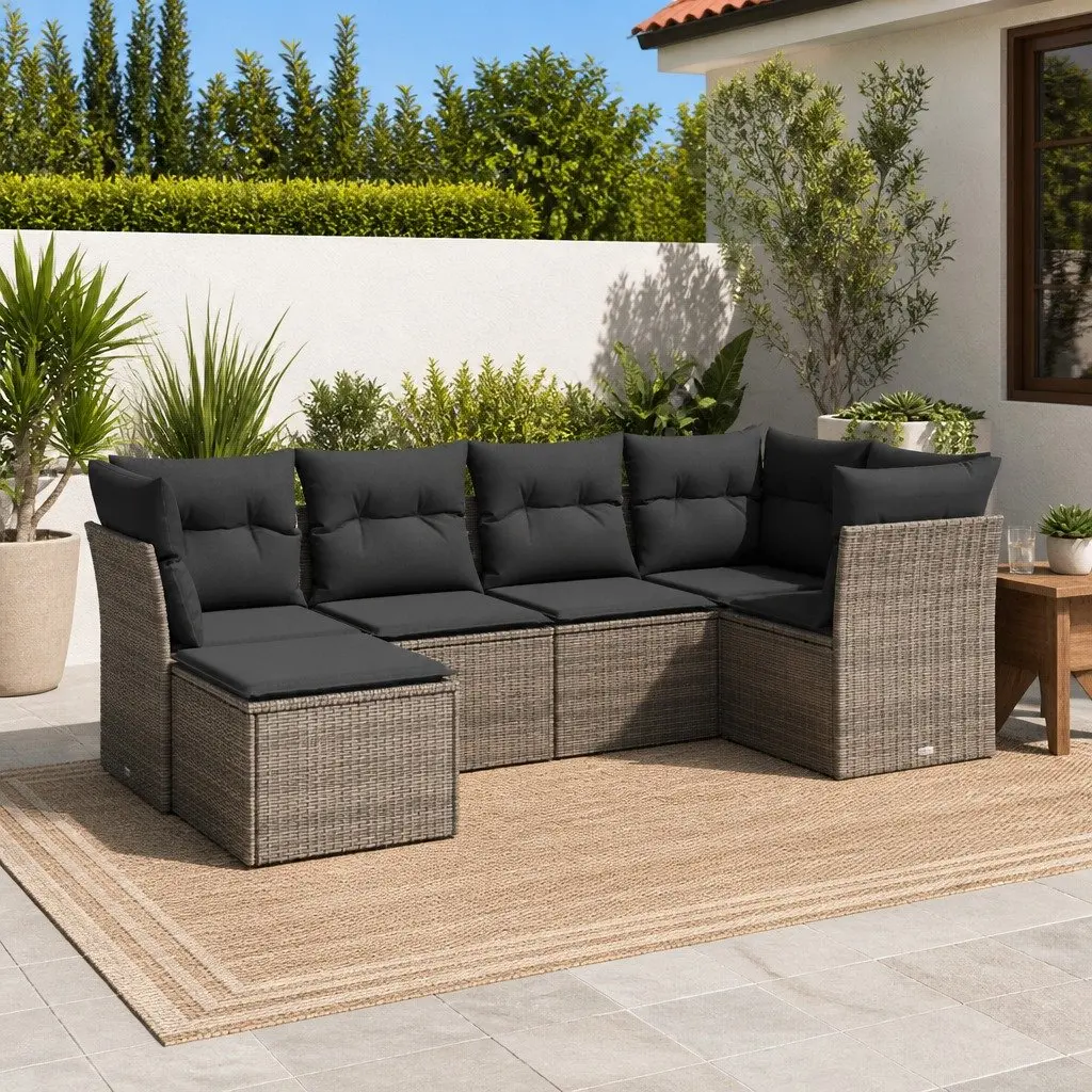 Garden Sofa Set Modular Outdoor Furniture Seating 6 Piece Grey