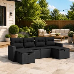 Practical 6 Piece Garden Sofa Set for Outdoor Comfort