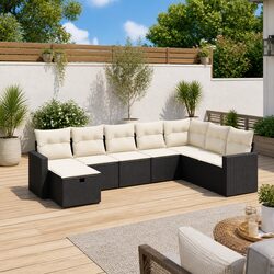 Practical 8 Piece Outdoor Sofa Set with Cushions