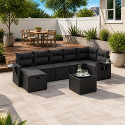 Reliable 8 Piece Garden Sofa Set for Outdoor Comfort
