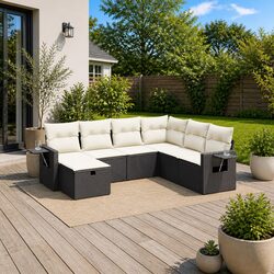 Comfort and Value in a 7 Piece Black Sofa Set