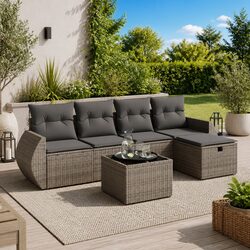 Comfortable 6 Piece Garden Sofa Set, Practical and Stylish