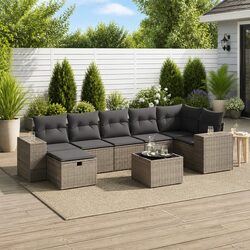 Reliable 8 Piece Garden Sofa Set with Cushions