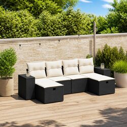 Reliable 6 Piece Garden Sofa Set with Cushions for Outdoors