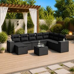 Comfortable and Durable 9 Piece Garden Sofa Set
