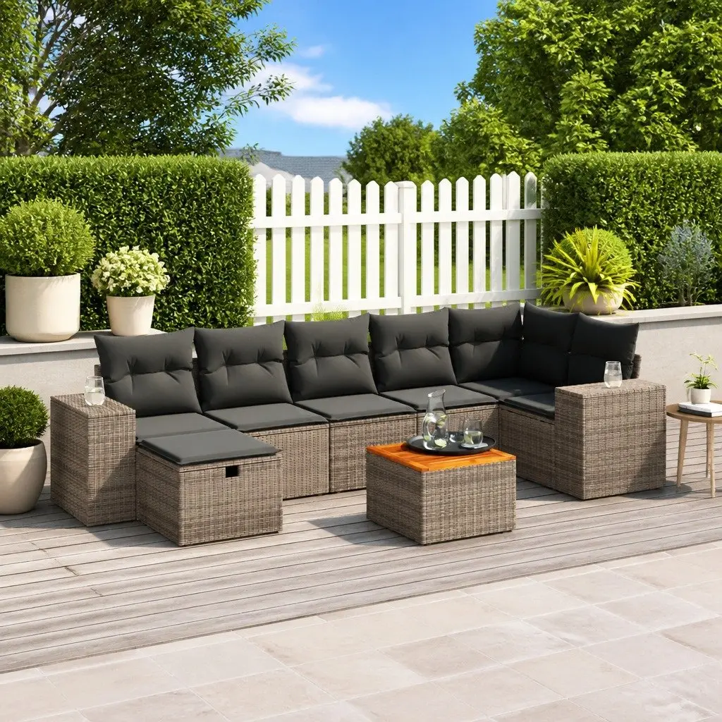 8 Piece Garden Sofa Set with Removable Covers