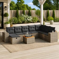 Comfortable Grey 9-Piece Garden Sofa Set
