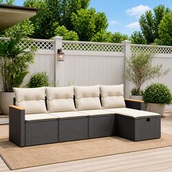 Practical 5-Piece Outdoor Sofa Set with Cushions