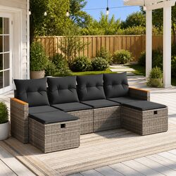 6-Piece Grey Garden Sofa Set: Comfort Meets Value