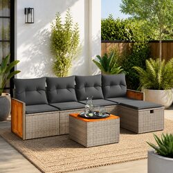 Enjoy a 6-Piece Grey Garden Sofa Set for Relaxation